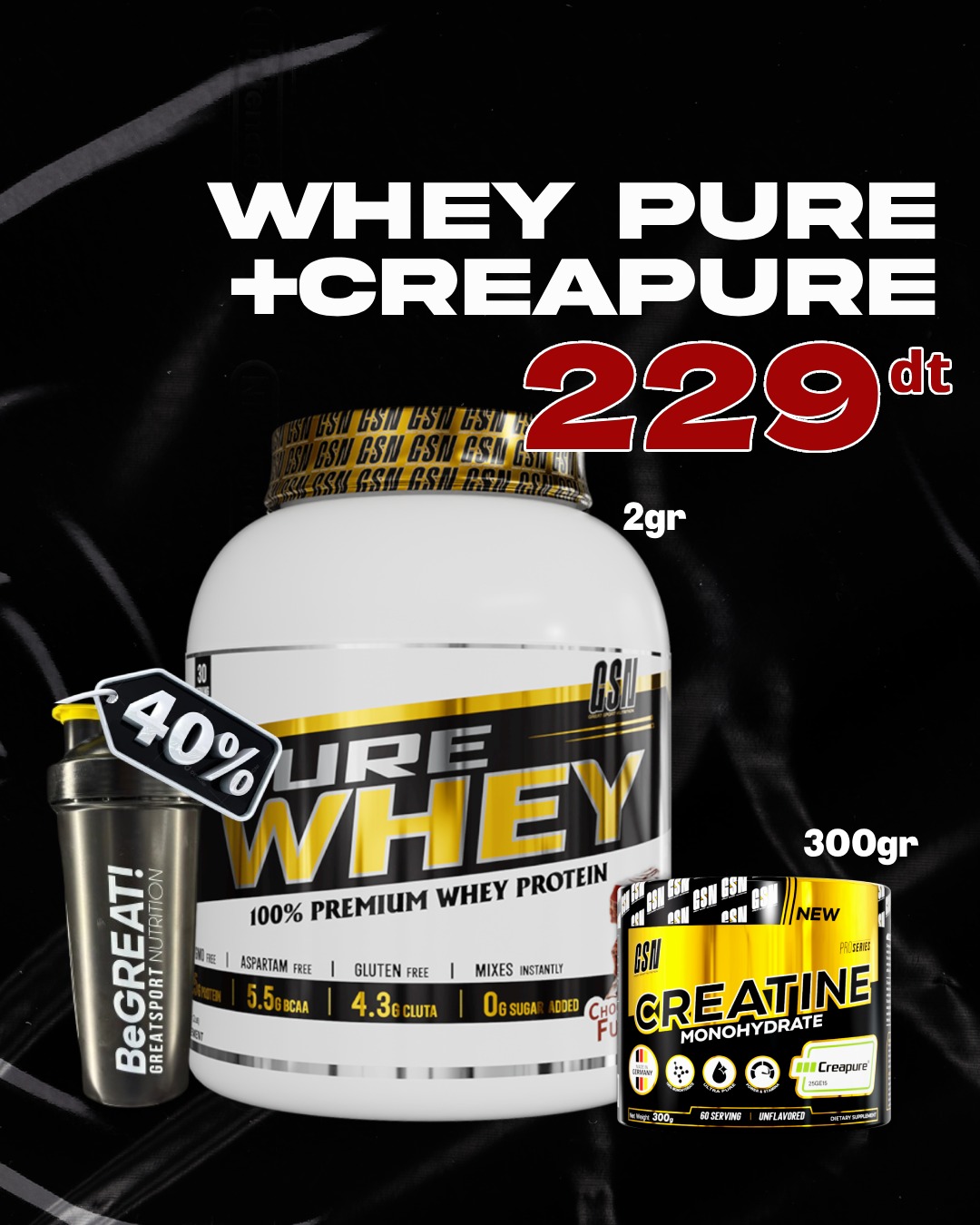 PACK WHEY 2KG + CREAPURE